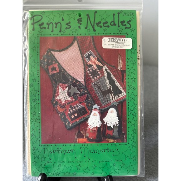 Penns & Needles Patchwork Vest Santa Patterns #212 DIY Sewing Craft 1996 - Picture 4 of 5